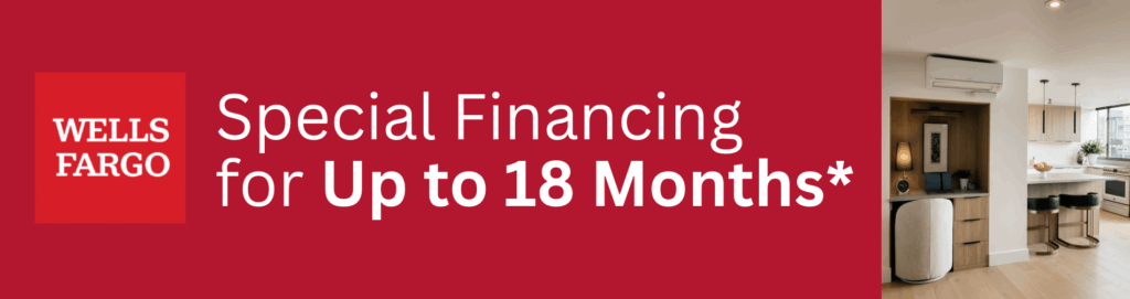 Special financing available through Wells Fargo at Cabinets Core — up to 18 months for qualified kitchen remodel purchases.