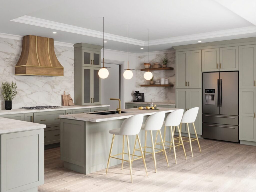 Cabinets Kitchen Shaker Moss