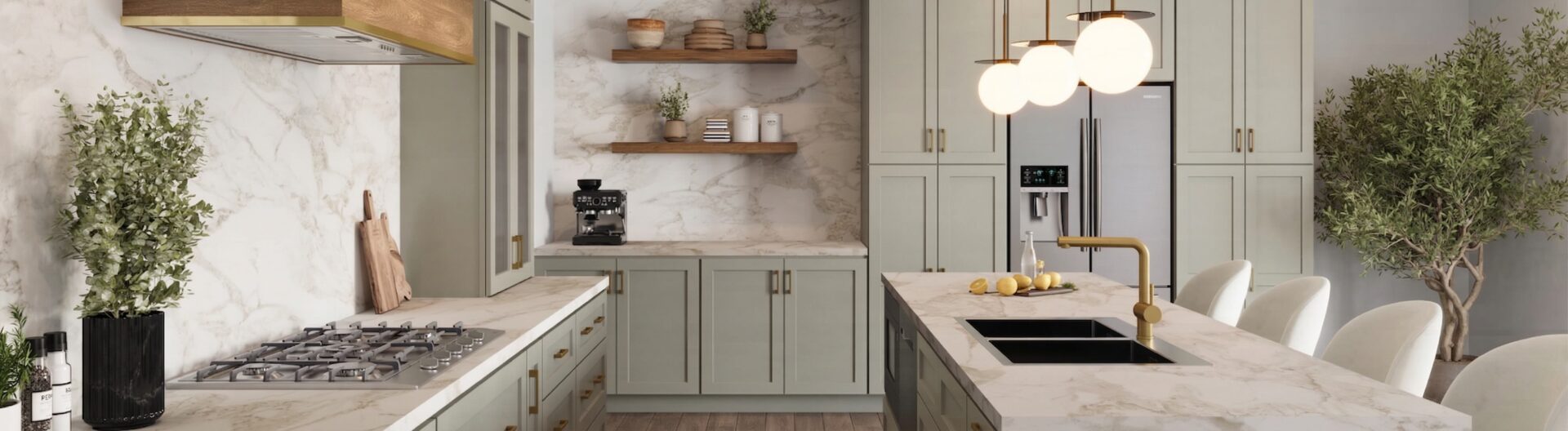 Shaker Moss Cabinets: A Fresh Green Cabinet Style for Modern Kitchen ...